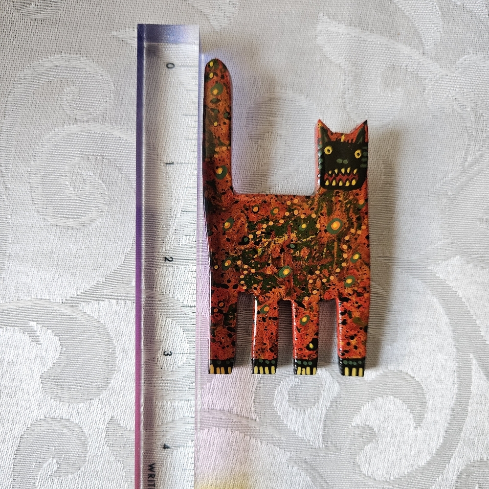 Vintage Mark Soppeland 1996 Scary Cat Artisan Brooch - Picture 12 of 13